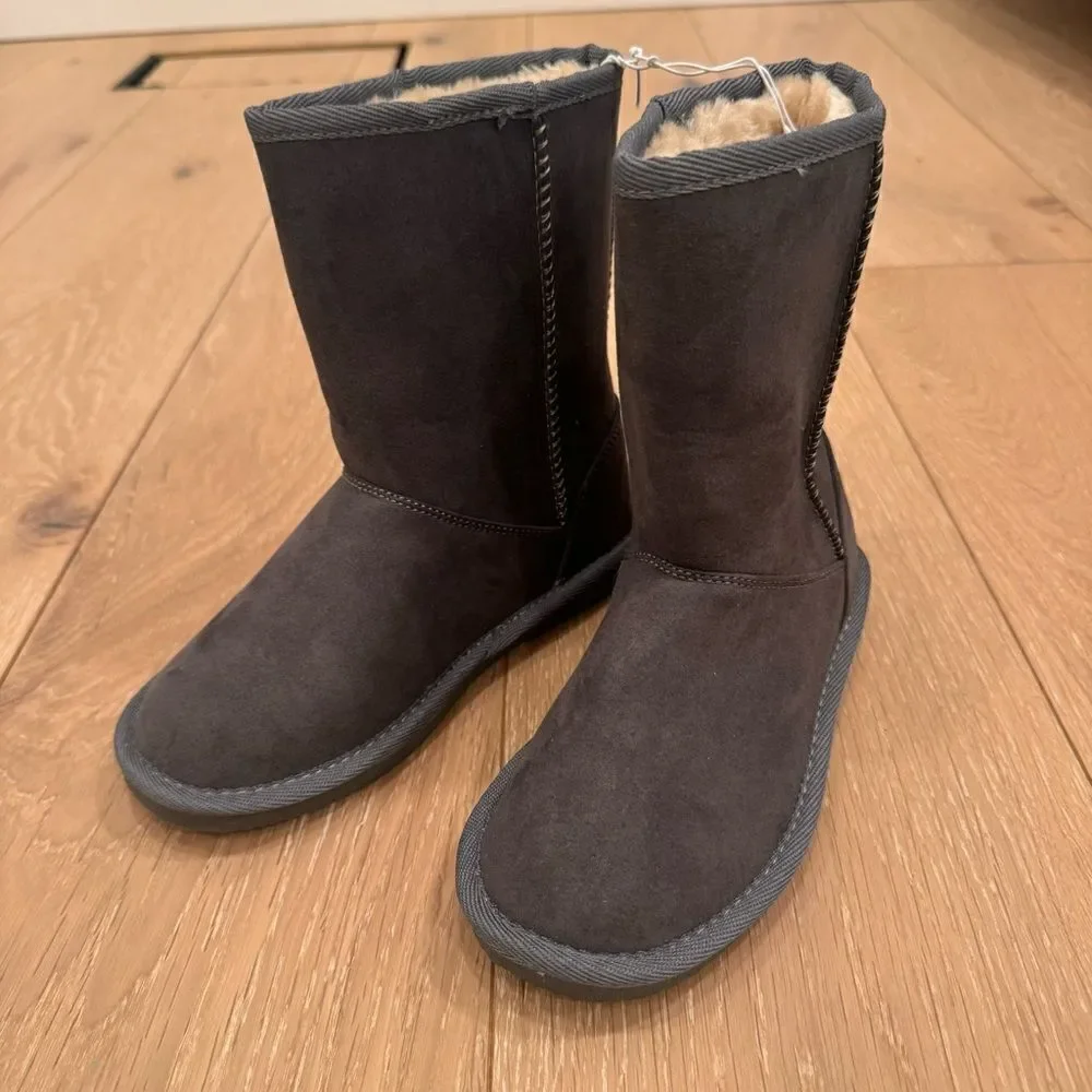 KIDS' EMMERSON FAUX SHEARLING BOOT IN GREY